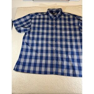 Yago Men's 5XL Plaid Work Shirt Short Sleeve Woven Multicolor Excellent